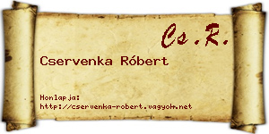 Cservenka Róbert névjegykártya