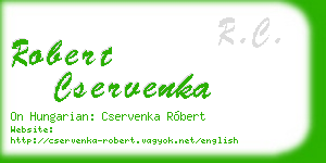 robert cservenka business card